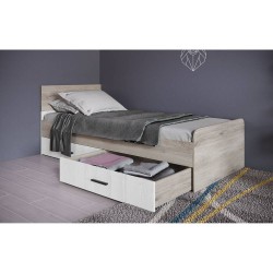 Κρεβάτι Μονό LITTLE Χρώμα σκούρο Sonoma-Λευκό 90x200cm