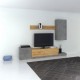 Σύνθεση Τηλεόρασης Lucky 246.3x37x193cm Γκρι-Χρυσό Δρυς