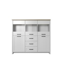 VERNE BAR 147.9x37.2x132.7cm Λευκό-Φυσικός Δρυς
