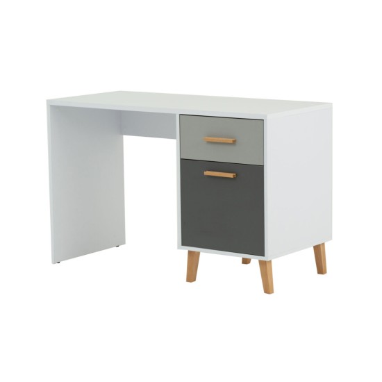 Γραφείο Timmy Λευκό-Γραφίτη-Γκρι 120x53.7x77cm Γραφείο Timmy Λευκό-Γραφίτη-Γκρι 120x53.7x77cm