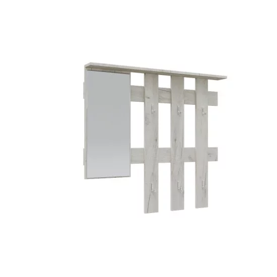 Κρεμάστρα Reno με Καθρέπτη Λευκό 100x10x90cm