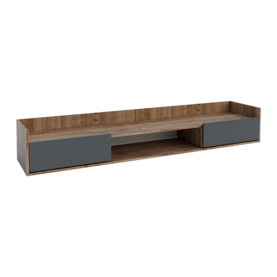 Έπιπλο TV Callisto Σκούρο Δρυς-Γραφίτης 200x40x30cm
