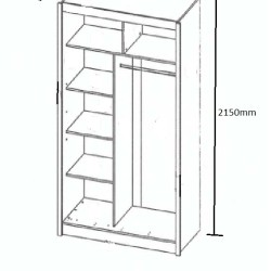 Ντουλάπα Δίφυλλη Ilona Sonoma 130x61x215εκ MDF