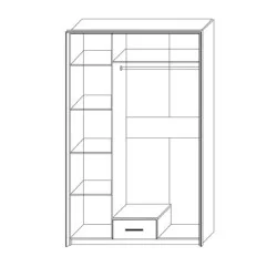 Ντουλάπα Τρίφυλλη Scarlet3D Sonoma-Wenge 136x58x212εκ