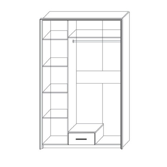 Ντουλάπα Τρίφυλλη Scarlet3D Sonoma-Wenge 136x58x212εκ