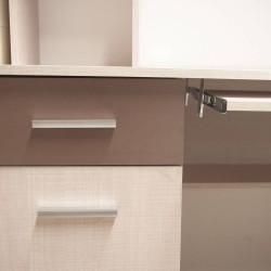 Γραφείο Cross Λευκό Latte-Mόκκα 120x59,2x202εκ