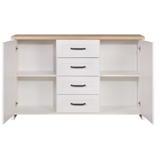 ΜΠΟΥΦΕΣ VERNE 147.9x37.2x91.8cm Λευκό-Φυσικό Δρυς