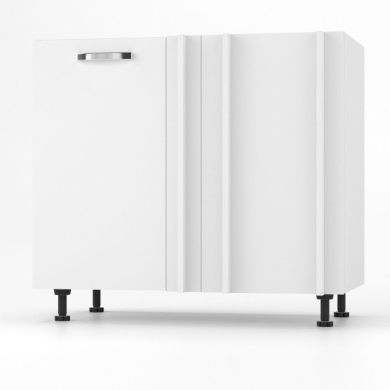 CHARLOTΤE Κάτω Ντουλάπι Γωνίας 90x50x82εκ με μεταλλικά χερούλια Λευκό CHARLOTΤE Κάτω Ντουλάπι Γωνίας 90x50x82εκ με μεταλλικά χερούλια Λευκό