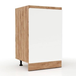 Επιδαπέδιο ντουλάπι κουζίνας Soft Λευκό με βελανιδιά Διαστάσεις 50x46,5x81,5εκ