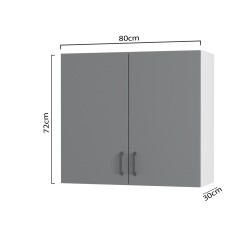 Modest Πάνω Ντουλάπι Ανθρακί 80x32x72εκ