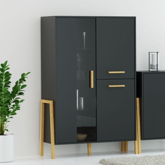 Βιτρίνα Belle Ανθρακί 102.5x41x152.5cm Βιτρίνα Belle Ανθρακί 102.5x41x152.5cm