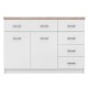 Μπουφές 120x33x85εκ Top Mix2D5S Λευκό-Sonoma μέ 5 Συρτάρια