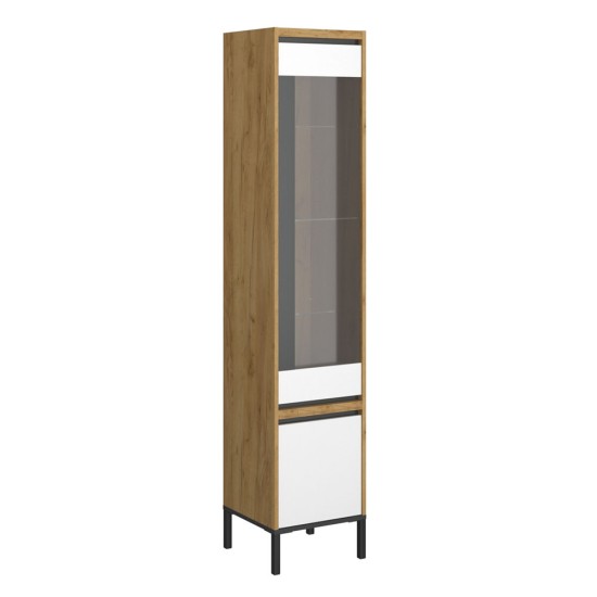 Βιτρίνα Palmor Χρυσό Δρυς-Λευκό 40x40x200cm Βιτρίνα Palmor Χρυσό Δρυς-Λευκό 40x40x200cm