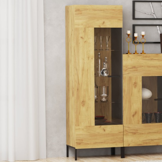 Βιτρίνα Santes Χρυσό Δρυς 64.2x42x197.5cm Βιτρίνα Santes Χρυσό Δρυς 64.2x42x197.5cm