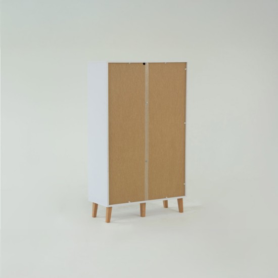 Ραφιέρα Timmy Λευκό-Γραφίτη-Γκρι 90x36x147cm