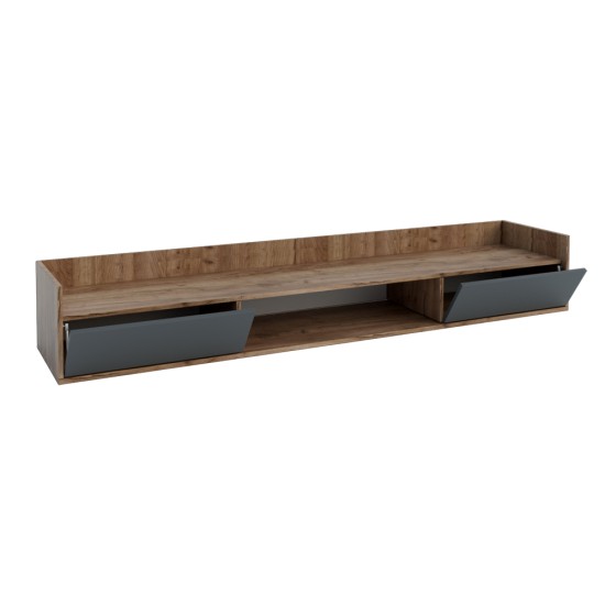 Έπιπλο TV Callisto Σκούρο Δρυς-Γραφίτης 200x40x30cm