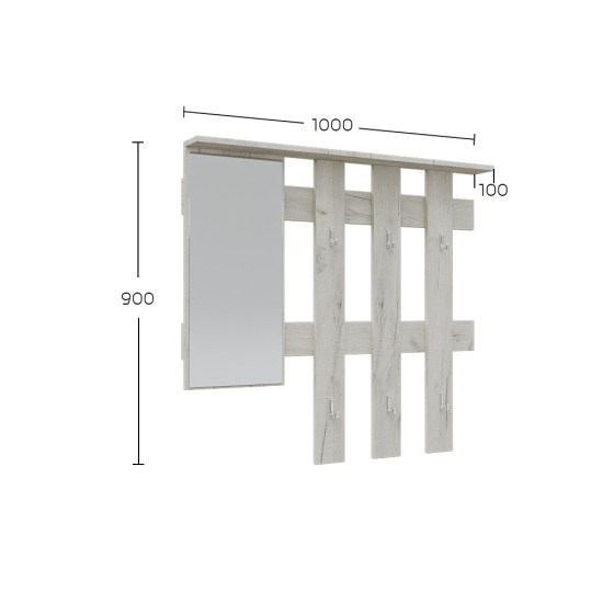 Σετ Εισόδου Reno-S Λευκό 100x32x200cm
