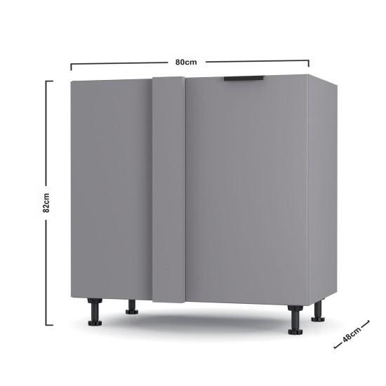 Craft Κάτω Γωνιακό Ντουλάπι Γραφίτη 100x48x82cm
