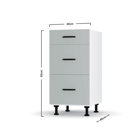 Modest Κάτω Ντουλάπι Συρταριέρα Γκρι  40x48x82 εκ