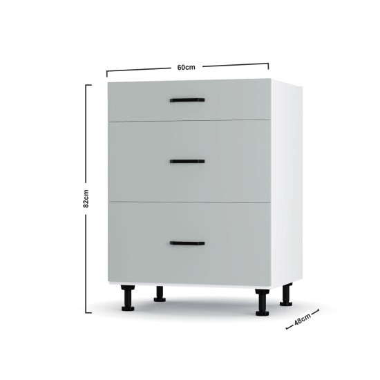 Modest Κάτω Ντουλάπι Συρταριέρα Γκρι  60x48x82εκ