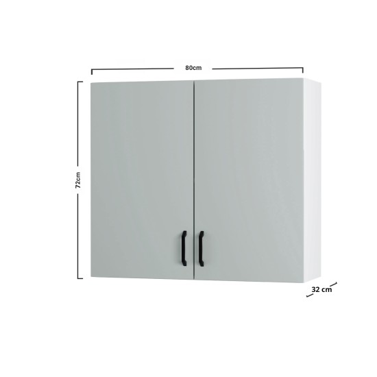 Modest Πάνω Ντουλάπι Γκρι 80x32x72εκ