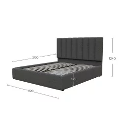 Κρεβάτι Unona Γκρι Μπουκλέ 160x200cm