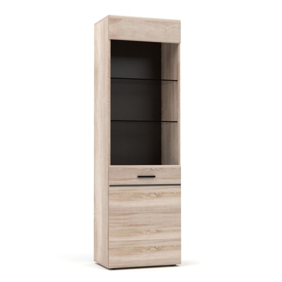 Βιτρίνα Μονόφυλλη Solo 60x41x197cm Sonoma με λεπτομέρειες Wenge Βιτρίνα Μονόφυλλη Solo 60x41x197cm Sonoma με λεπτομέρειες Wenge