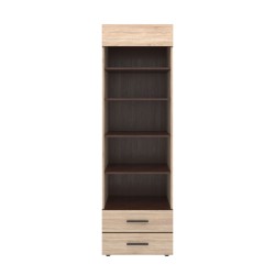 Βιβλιοθήκη Solo 2S 60x41x197 Sonoma με Wenge και MDF Καμπυλωτό τελείωμα