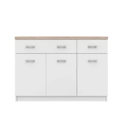 Μπουφές Top Mix 120x33x85cm Λευκό-Sonoma