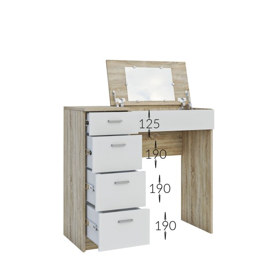 Τουαλέτα Tab Σονομα-Λευκό 90x42x82-110cm
