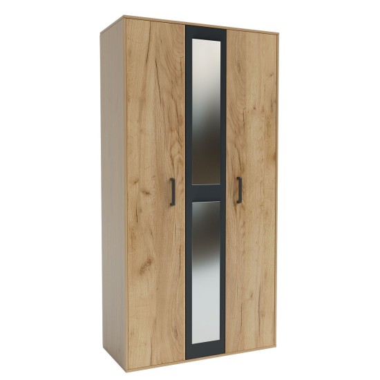 Ντουλάπα Viva 2D Χρυσό Δρυς-Γραφίτης 120x50x209cm Ντουλάπα Viva 2D Χρυσό Δρυς-Γραφίτης 120x50x209cm
