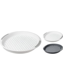 Δίσκος Σερβιρίσματος  Οβάλ Με Αντιολισθητική Επιφάνεια Και Χερούλια Πλαστικό Φ40x4cm Σε 2 Χρώματα