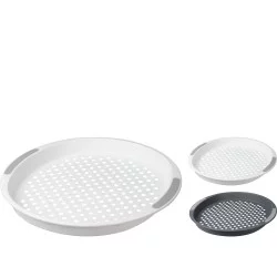 Δίσκος Σερβιρίσματος  Οβάλ Με Αντιολισθητική Επιφάνεια Και Χερούλια Πλαστικό Φ40x4cm Σε 2 Χρώματα