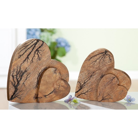 Διακοσμητικό Καρδιές Καφέ Ξύλο 17x17cm Διακοσμητικό Καρδιές Καφέ Ξύλο 17x17cm