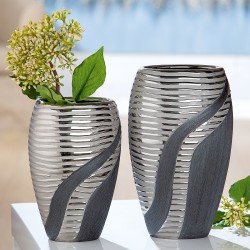 Βάζο  Ασημί/Γκρι Κεραμικό 8x13x19.5cm Βάζο  Ασημί/Γκρι Κεραμικό 8x13x19.5cm