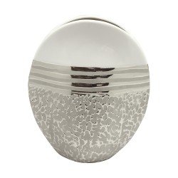 Βάζο  Λευκό/Ασημί Κεραμικό 10x20.5x25cm