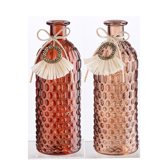 Βάζο Μπουκάλι Γυαλί 8.5x8.5x25cm Σε 2 Χρώματα Βάζο Μπουκάλι Γυαλί 8.5x8.5x25cm Σε 2 Χρώματα