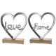 Διακοσμητικό Καρδιά 'Home/Love' Σε Βάση Ασημί Αλουμίνιο/Ξύλο 6x18x16cm Σε 2 Σχέδια Διακοσμητικό Καρδιά 'Home/Love' Σε Βάση Ασημί Αλουμίνιο/Ξύλο 6x18x16cm Σε 2 Σχέδια