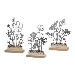 Διακοσμητικό  Φυτά Μαύρο/Φυσικό MDF 3x11.8x13.5cm Σε 3 Σχέδια
