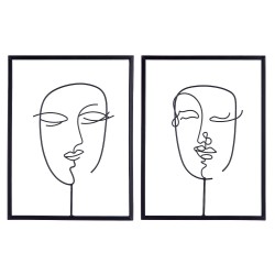 Διακοσμητικό  Κορνίζα Πρόσωπο Μαύρο Μέταλλο 1.5x30x40cm Σε 2 Σχέδια