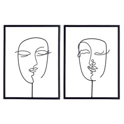 Διακοσμητικό  Κορνίζα Πρόσωπο Μαύρο Μέταλλο 1.5x30x40cm Σε 2 Σχέδια