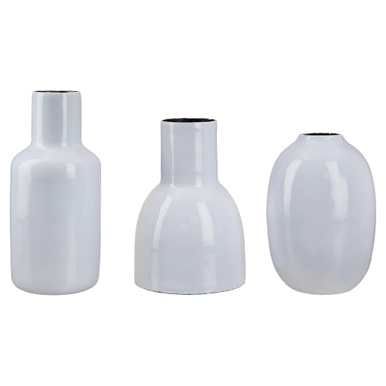 Βάζο Ανοιχτό Μπλε Μέταλλο 6.5x7.5x11.5cm Σε 3 Σχέδια Βάζο Ανοιχτό Μπλε Μέταλλο 6.5x7.5x11.5cm Σε 3 Σχέδια