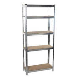 Ραφιέρα Βαρεώς Τύπου Ασημί/Φυσικό Μέταλλο/MDF 75x30x172cm