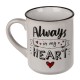 Κούπα ‘Always In My Heart’ Λευκό/Μαύρο Κεραμικό 250ml Κούπα ‘Always In My Heart’ Λευκό/Μαύρο Κεραμικό 250ml