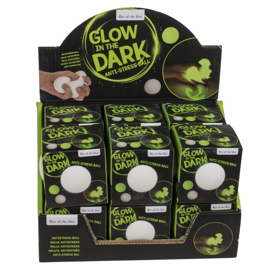 Μπαλίτσα Αντιστρές Μαλακή Που Φωσφορίζει Στο Σκοτάδι Λευκό Φ7cm