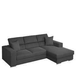 Καναπές Κρεβάτι Γωνιακός  Δεξιά Γωνία ELOISE Σκούρο Γκρι 260x170x75-90cm