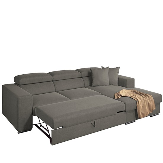 Καναπές Κρεβάτι Γωνιακός Δεξιά Γωνία ELOISE Taupe 260x170x75-90cm Καναπές Κρεβάτι Γωνιακός Δεξιά Γωνία ELOISE Taupe 260x170x75-90cm