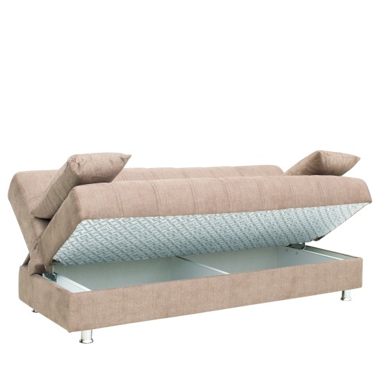 Καναπές Κρεβάτι Τριθέσιος  LAURA ΙΙ Καφέ 190x84x86cm