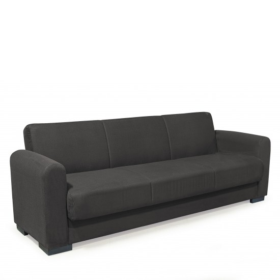 Καναπές Κρεβάτι Τριθέσιος HOMER Ανθρακί 226x78x78cm Καναπές Κρεβάτι Τριθέσιος HOMER Ανθρακί 226x78x78cm