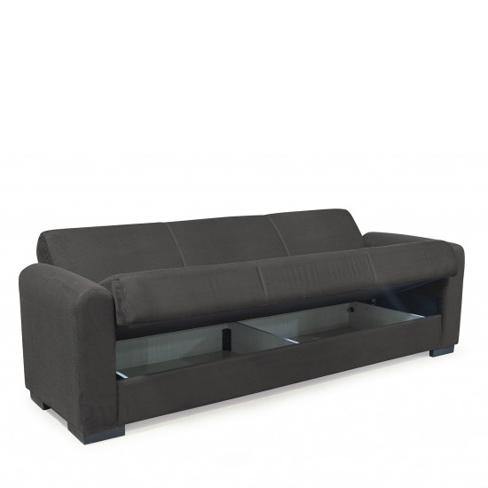 Καναπές Κρεβάτι Τριθέσιος HOMER Ανθρακί 226x78x78cm Καναπές Κρεβάτι Τριθέσιος HOMER Ανθρακί 226x78x78cm